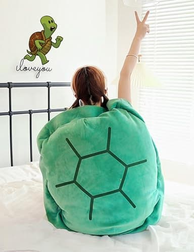 Rruonshully 40 Inch Wearable Turtle Shell Pillows Tortoise Shell Plush Turtle Stuffed Animal Dress Up Cushion Costume for Adlut - Image 6