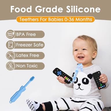 ZOEDO Baby Teething Toys, Remote Control Shape Teething Toys, Cell Phone Teether for Babies, Toy Chew for Babies 3-24 Months, BPA Free & Refrigerator Safe - Image 3
