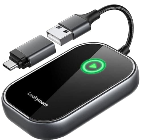 Wireless Carplay Adapter, Converts Wired to Wireless Carplay Dongle for Wireless Control Plug & Play Carplay Fit for Cars from 2017 & for Apple iPhone iOS 10+ Black