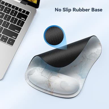 TECKNET Mouse Pad with Wrist Support, Ergonomic Gaming Mouse Pad Pain Relief, Portable Comfortable Mousepad for Computer, Laptop, Office, Home and Travel, Non-Slip Base, Waterproof Surface, White - Image 5