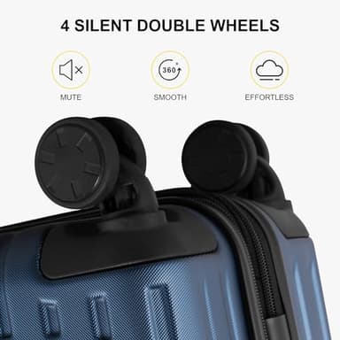 LEVEL8 Grace Carry on Luggage Airline Approved, 20 Inch Expandable Hard Sided Luggages with Spinner Wheels, Harshell Small Rolling Suitcase for Women Men with Tsa Lock, Blue - Image 7