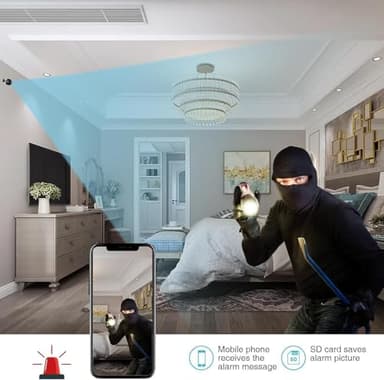 DWGZYYD Mini Camera for Home Security 1080P HD Indoor Battery Mini Wireless WiFi Security Camera APP Control Pet Surveillance for Room Nanny Cam with Motion Detection Night Vision - Image 6