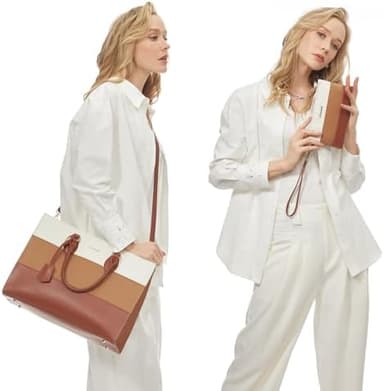 LOVEVOOK Laptop Tote Bag for Women, Work Totes Business Office Computer Briefcase with Clutch Purse - Image 4