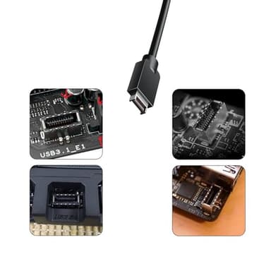 XRIKUI USB 3.1 Type C Front Panel Header Extendsion 50Cm Cable,Type E to USB C Connector with PCIe Full Height Bracket - Image 4