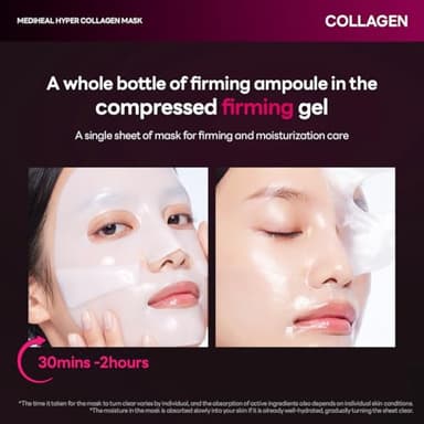Mediheal Hyper Collagen Real Deep Mask 10pcs | Collagen Gel Mask for Multi-lifting Care | Achieves Bouncy Skin | Boosts Pore Elasticity | 30mins Quick Care - Image 5