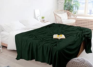 Utopia Bedding Forest Green 100% Cotton Blanket [King Size - 90x108 Inch] 350GSM Lightweight, Soft and Breathable Thermal Blanket for All Seasons - Image 8