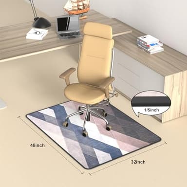 Heavy Duty Office Chair Mat for Carpet and Hardwood Floor Bohemian Desk Chair Mat Rug 36'' x 48'' Jacquard Woven Surface Floor mats for Office Home - Image 2