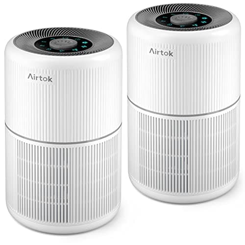 2 Pack Air Purifier for Home Bedroom with H13 True HEPA Filter for Smoke, Smokers, Dust, Odors, Pollen, Pet Dander | Quiet 99.9% Removal to 0.1 Microns | White Available for California - Image 1