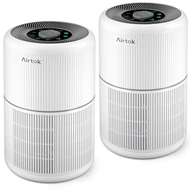 2 Pack Air Purifier for Home Bedroom with H13 True HEPA Filter for Smoke, Smokers, Dust, Odors, Pollen, Pet Dander | Quiet 99.9% Removal to 0.1 Microns | White Available for California - Image 1