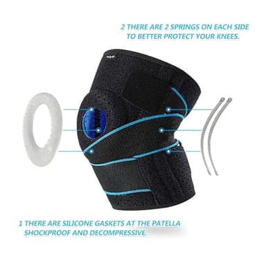 DOUFURT Knee Brace for Women & Men Meniscus Tear, Plus Size Knee Braces for Knee Pain Relief, Arthritis, Compression Knee Support Side Stabilizers - Image 5