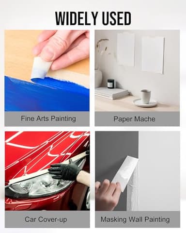 Lichamp Masking Tape 3/4 inch, 4 Pack General Purpose Masking Tape Beige, White Tapes for Painting, Arts, Crafts, 3/4 inch x 55 Yards x 4 Rolls (220 Total Yards) - Image 7