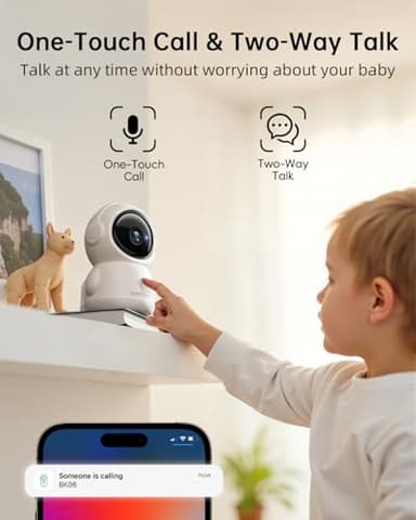 ZUMIMALL Security Camera Indoor, 5G/2.4G WiFi Baby Monitor with Camera and Audio, 2K Wired Pet Cameras for Home Security, One-Click Call, Auto Tracking, Cry/PIR/AI Detection, Alexa/ONVIF/Cloud - Image 8
