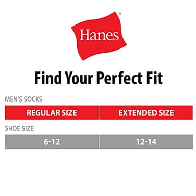 Hanes mens Crew Socks, 6-pair Pack Work Sock, Black, 12 14 US - Image 6
