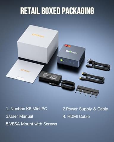 GMKtec Mini Gaming PC AMD Ryzen 7 7840HS 1TB PCIe4.0 SSD 16GB DDR5 Desktop Computers USB4.0, Dual NIC LAN 2.5Gbps/ HDMI, DP/USB-C4.0, WiFi 6E, BT 5.2 Nucbox K6 - Image 9