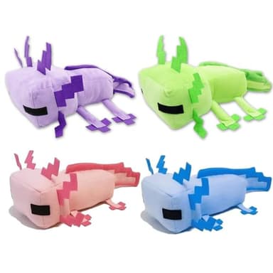 XSLWAN Blue Axolot Plush、Green Axolot Plush、 Pink Axolot Plush and Purple Axolot Plush Plush Stuffed Toy Soft Throw Pillow Kids Birthday Gift for Holidays, Birthdays（4PCS - Image 1