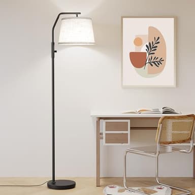SUNMORY Floor Lamps for Living Room, 9W Bulb Included, Tall Lamp for Bedroom with Adjustable Head, Modern Standing Lamp, 0-100% Dimmable Arc Floor Lamp for Dining Room Office Nursery, Black. - Image 6