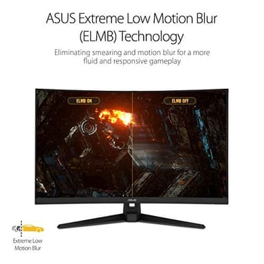 ASUS TUF Gaming VG328H1B 32” Curved Monitor, 1080P Full HD, 165Hz (Supports 144Hz), Extreme Low Motion Blur, Adaptive-sync, FreeSync Premium, 1ms, Eye Care, HDMI D-Sub - Image 4