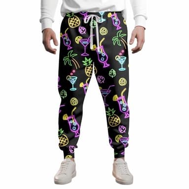 VVGETE Neon 80s Pants Mens Sweatpants Neon Clothes for Men,80s Mens Joggers Track Pants,90s Outfit for Men - Image 1