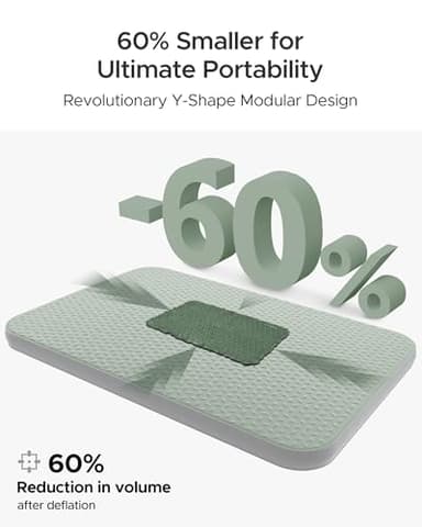 ACACIA 4.3" Thick Self Inflating Sleeping Pad with Foam | Innovative Y-Shaped Telescopic Structure | Ultraportable Camping Mattress | Outdoor Compact Air Mat for Tent Car | Full - Image 3
