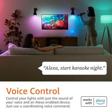 Amazon Basics Smart A19 LED Light Bulb, Color Changing, 9W (60W Equivalent), 800LM, Works with Alexa Only, 2.4 GHz Wi-Fi, No Hub Required, 4 Pack - Image 3