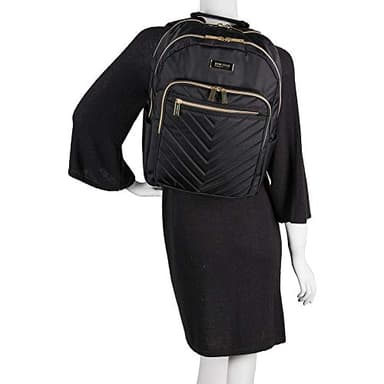 Kenneth Cole REACTION Women's Chelsea Chevron 15" Laptop and Tablet Backpack, Black - Image 8