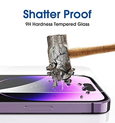 amFilm Easiest Installation OneTouch for iPhone 14 Pro [6.1 Inch] Screen Protector Tempered Glass, Auto-Alignment Tech, Bubble Free and Full Coverage Case Friendly, Anti-Scratch 2 Pack - Image 6