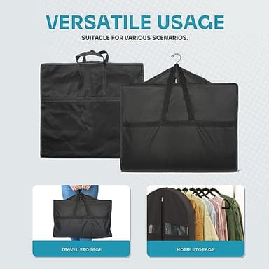 Travel Garment Bag with Zipper Pocket, Suit Bag for Suits, Dresses, Coats - Image 4