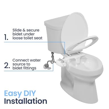 LUXE Bidet NEO 185 Plus - Dual Nozzle, Non-Electric Bidet Attachment for Toilet Seat, Patented Slide-In Install, 360° Self-Clean, EZ-Lift to Clean, Feminine & Rear Wash (Chrome) - Image 7