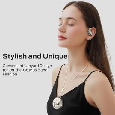 Monster Open Ear Headphones AC330, Wireless Earbuds Bluetooth 5.4 with Clear Talk, Stylish Rotating Case with Lanyard, Type-C Charging, Comfort Fit, 24H Playback, IPX5 Water Resistant, White - Image 5