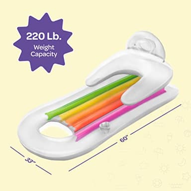 Pool Floats [Set of 2] Inflatable Lounge with Headrest & Cup Holder Inflatable Pool Floats Adult, Pool Float Comes in 2 Fun Colors, Blue & Pearlescent Silver, (60" X 33) Fun Floats for Swimming Pool. - Image 7