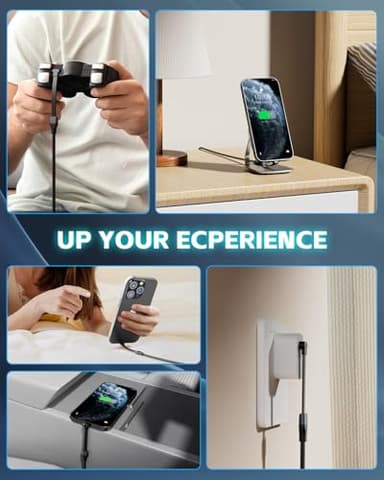 USB C to USB C Cable 6ft, 60W Type C Charger Fast Charging, Nylon Braided Right Angle USB C Cable, 90 Degree C Cord Charger for iPhone 16/15 Pro Max, Apple MacBook Pro, iPad, Pixel, Samsung Etc. - Image 8