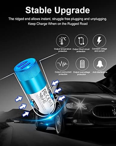 Cigarette Lighter Adapter, USB Car Charger, 3.4a Fast Charging Dual-Port Cargador de Carro for iPhone 17 16 15 14 13 12 SE 11Pro Max X XR XS Max Plus, Samsung Galaxy S25 S24 S23 S22 S21 S20 A17 A16 - Image 5