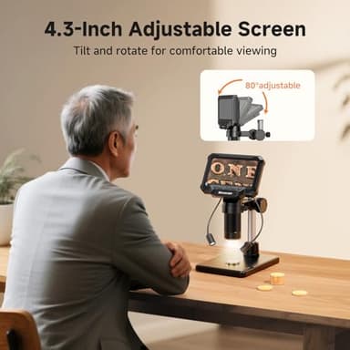 Aikokkl Digital Microscope USB - Professional with 8 Light, High Resolution, for Coin Collecting Circuit Board Inspection - Image 3