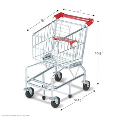 Melissa & Doug Toy Shopping Cart, Grocery Store Pretend Play Toys with Sturdy Metal Frame & Working Wheels, Toddler Shopping Cart, Preschool Learning Toys for Girls & Boys 3+ - Image 4