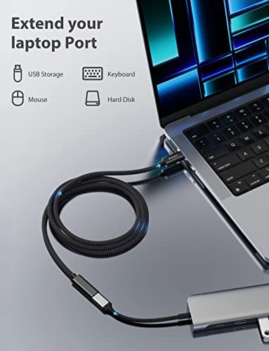 Stouchi USB C Extension Cable 10FT/3M, USB C Extension Cable Type C 3.1 Male to Female Fast Charging & Audio Data Transfer for Galaxy S22, iPad mini/Pro, MacBook Air M2/ M1 Mac mini/Pro, Mag- Safe - Image 5