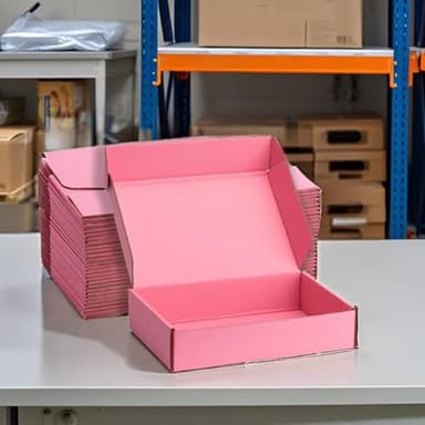 DUZCLI Small Shipping Boxes 13x10x2 Inches – Pink Corrugated Cardboard Boxes (20-Pack) for Mailing, Packing, Small Business & Gift Packaging - Recyclable & Sturdy - Image 6