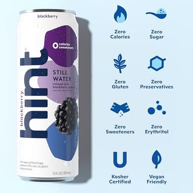 Hint Fruit-Infused Canned Water, Blackberry - Purified Flavored Water with Zero Calories, Natural Flavors, and Sugar Free - 12 Fl Oz Cans (Pack of 12) - Image 3