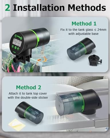 Automatic Fish Feeder for Aquarium, Auto Fish Food Dispenser with Timer and Feeding Ring, Moisture-Proof, Smart Fish Tank Vacation Feeder with 2 AAA Batteries - Image 7