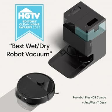 iRobot Roomba Plus 405 (G181) 2in1 Vacuum & Mop Robot with AutoWash Dock - Dual Spinning Mop Pads, Smart & Fast Mapping, Ideal for Pet Hair, Self-empties 75 days, Intense Suction, Pad Washing & Drying - Image 3