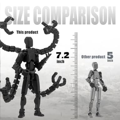 PkghoKids Assembly Completed 7.2inch T13 Action Figure 3D Printed Multi-Jointed Movable T13 Nova 13 Robot 13 Action Figure Desktop Decorations for Game Lovers (Black2) - Image 3
