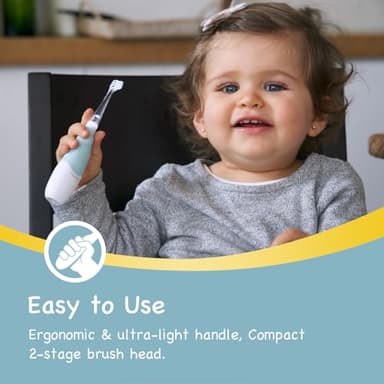 Papablic BabyHandy 2-Stage Baby Sonic Electric Toothbrush for Babies and Toddlers Ages 0-3 Years - Image 5