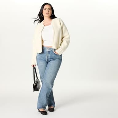 The Drop Women’s Brynne Bomber Sweater Cardigan, Whisper White, L - Image 7