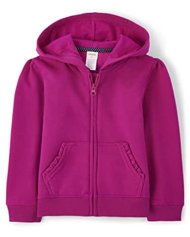 Gymboree Girls and Toddler Long Sleeve Zip Up Hoodie Sweatshirt, Magic Magenta, 12 (3030585) - Image 1