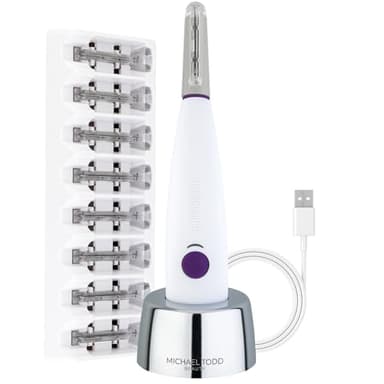 Michael Todd Beauty - Sonicsmooth – SONIC Technology Dermaplaning Tool - 2 in 1 Women’s Facial Exfoliation & Peach Fuzz Hair Removal System with 8 Weeks of Dermaplaning Blades - Image 1