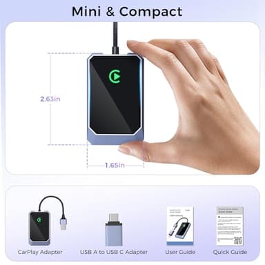 TERUNSOUl Wireless CarPlay Adapter, Convert Factory Wired to Wireless, Easy Plug and Play Setup, Zero Delay, Supports Voice Assistant, Compatible with Cars with OEM Wired CarPlay & iOS 10+ - Image 8