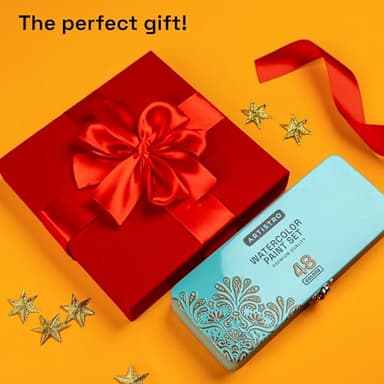 ARTISTRO Watercolor Paint Set Portable, Palette Set with Metallic Colors for Workbooks - Mini Travel Painting Kit for Artists, Professionals, Adults, Kids, Girls&Boys - Art Supplies, Christmas Gift - Image 7