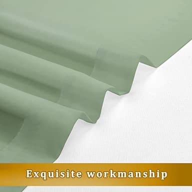 Aiyufeng Sage Green Curtains Sheer - Fresh Semi Sheer Window Covering, Light & Airy Privacy Sheer Panels for Bedroom Living Room Patio Glass Door, 40 inch Width x 54 inch Length, Set of 2 - Image 3