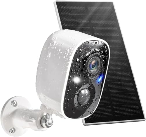GMK Solar Security Camera Wireless Outdoor, with Solar Panel 1080P Color Night Vision Motion Detection 2-Way Talk Battery Powered WiFi Home Indoor Camera IP65 Weatherproof Cloud/SD Storage - Image 1