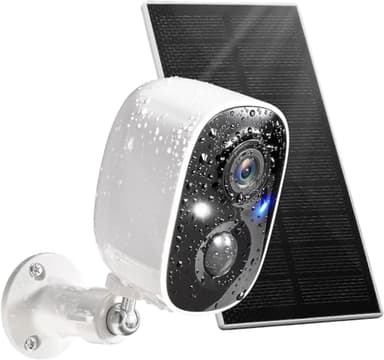 GMK Solar Security Camera Wireless Outdoor, with Solar Panel 1080P Color Night Vision Motion Detection 2-Way Talk Battery Powered WiFi Home Indoor Camera IP65 Weatherproof Cloud/SD Storage - Image 1