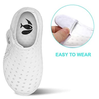 FEETCITY Water Shoes Quick Dry Barefoot Aqua Socks Swim Surf Pool Beach Yoga Shoe for Baby Boys and Girls White 12-18 Months Infant - Image 5